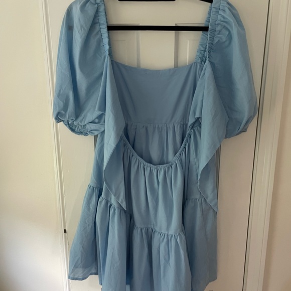 Blue Cutout Back Dress - Picture 2 of 2